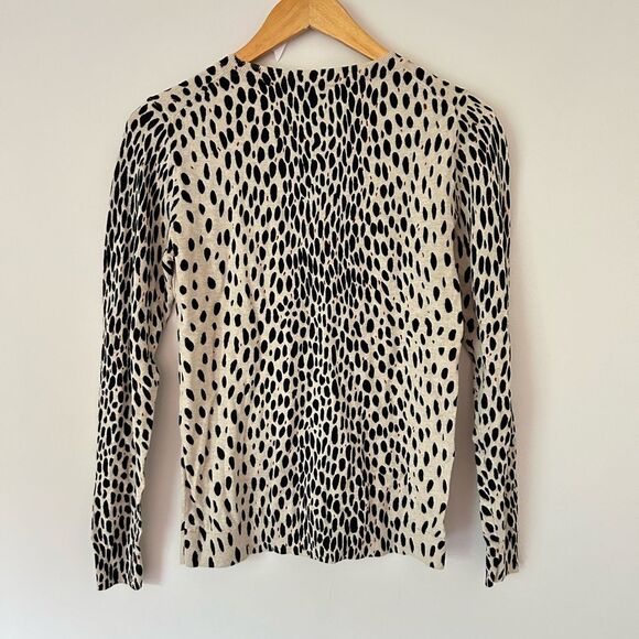 J. Crew Mercantile Leopard Print Sweater Light Cream, Brown and Black - Picture 3 of 3